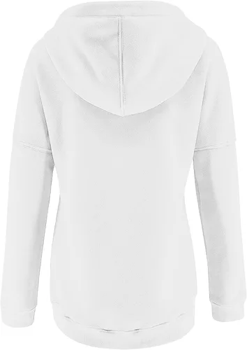 Vista 6 de SNKSDGM Sudadera de forro polar para mujer, con capucha, con cremallera, a rayas, de manga larga, casual, a la moda, cálida, sin botones, Beige
