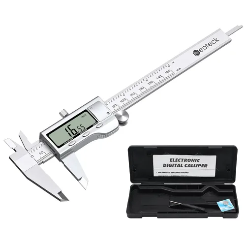Vista 9 de Neoteck calibrador digital de 4 pulgadas/100 mm, calibradores electrónicos de acero inoxidable, herramienta de medición con conversión