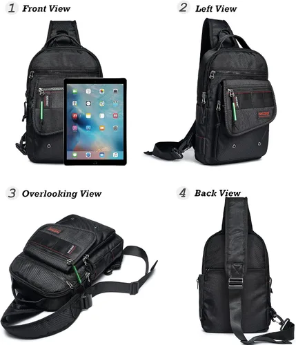 Vista 2 de NICGID Bolsos de bandolera, mochilas de hombro para el pecho, bolsos cruzados, bolsa de pecho al aire libre, mochila de viaje para hombres y mujeres