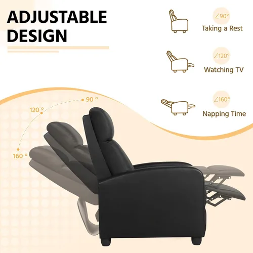 Vista 4 de Yaheetech Silla reclinable con 3 ángulos ajustables, color negro (paquete de 2)