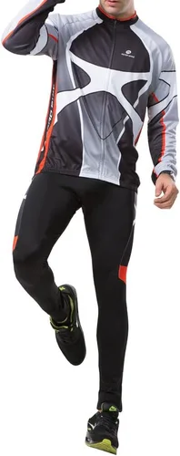 Vista 6 de ZEROBIKE Hombre al aire libre transpirable deportes manga larga ciclismo Jersey y 3D acolchado tirantes medias babero pantalones conjunto