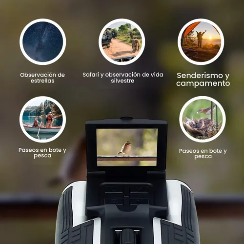 Vista 3 de thunderb Binoculares digitales con cámara y grabación de video de 12 x 32 pulgadas, videocámara para cámaras de observación de aves, binoculares