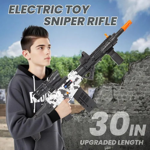 Vista 2 de Pistola de juguete realista para pistolas Nerf, dardos de espuma, con alcance de 120 balas suaves, 3 revistas, ametralladoras eléctricas