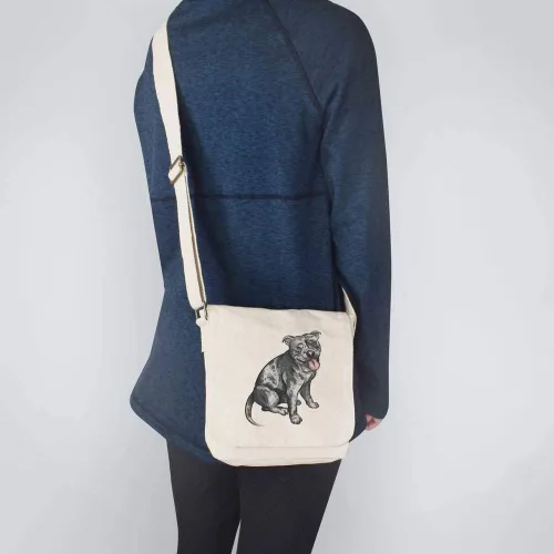 Vista 2 de Merle American Bully' Small Cotton Canvas Messenger Bag (MS00038530)