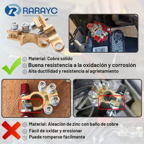 Vista 2 de 2 piezas de conectores de terminales de batería con especificaciones