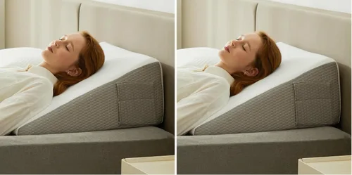 Vista 18 de Bedluxe - Almohada en forma de cuña, almohada de cuña de cama de 8 pulgadas, almohada elevada para el cuerpo para el apoyo de la espalda, reflujo