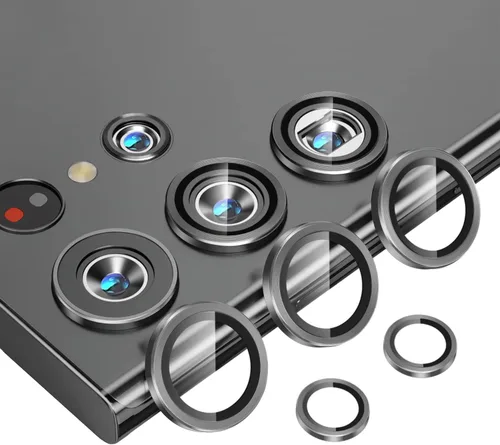 Vista 8 de Protector de lente de cámara para Samsung Galaxy S22 Ultra, protectores de lente individuales con marco de alineación, funda protectora de pantalla
