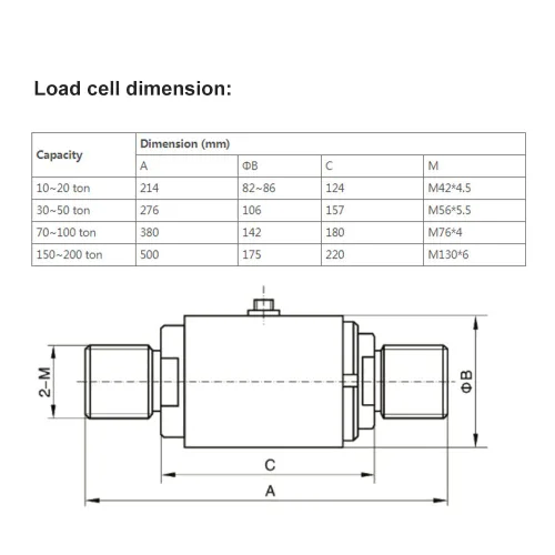 Vista 5 de ATO Célula de carga de tensión y compresión de 10 toneladas, 2.2 lbs - 1,102.3 lbs/220.5 lbs/2 toneladas a 20 toneladas Sensor de fuerza espacial
