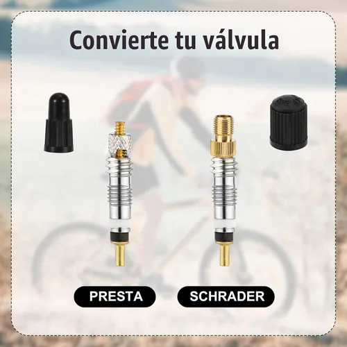 Vista 3 de Kit de reparación de núcleo de válvula para Presta, 4 núcleos de válvula, 4 tapas de núcleo de válvula, 4 tuercas, 2 tapas de plástico, 2