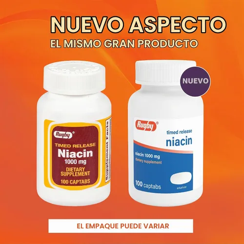 Vista 3 de Watson Rugby Labs Niacina Time Release 1000mg 100ct