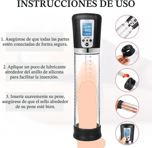 Vista 2 de Adorime - Bomba eléctrica para agrandar el pene, con 4 intensidades de succión, bomba de extensión automática recargable de alto vacío, dispositivo