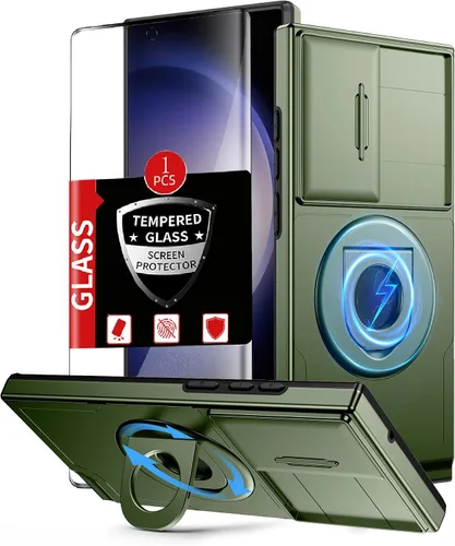Vista 51 de Funda para Samsung Galaxy S21 FE con 2 protectores de pantalla de vidrio templado, funda con función atril para Samsung Galaxy S21FE con cubierta