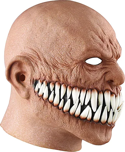 Vista 3 de Xinkulas Máscara de colmillos de Halloween de látex de demonio, accesorios de costum para adultos