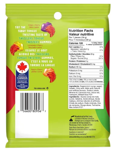 Vista 2 de Twizzlers Gomitas - Tangy Tongue Twisters Candy, 182g/6.4 oz. (10 unidades) {Importado de Canadá}