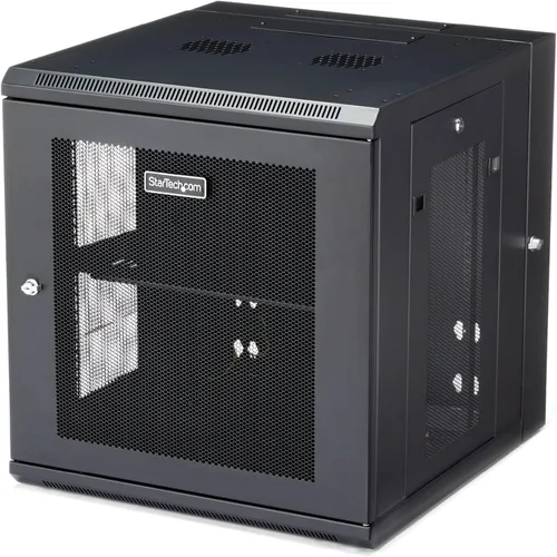 Vista 10 de StarTech Gabinete de Red de Montaje en Pared de 12U de 4 Postes con Estante de 1U, Kit de Rack de Servidor de 19 Pulgadas Montado en Pared, Hasta 16