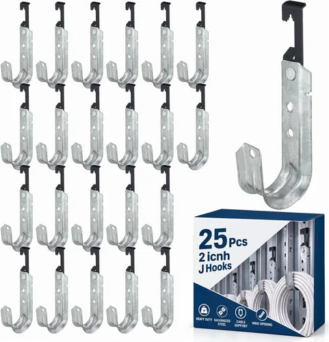 Vista 9 de Zonon 1 ganchos en J para colgar cables de ala de murciélago, 1-5/16