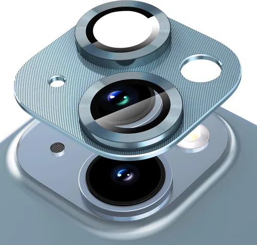 Vista 16 de Suoman Protector de lente de cámara para iPhone 14 de 6.1 pulgadas, protector de lente de cámara de 6.7 pulgadas, película de vidrio templado 9H