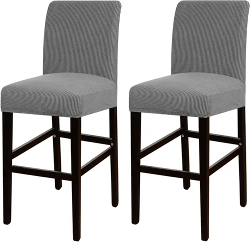 Vista 29 de Funda elástica para taburete de bar, taburete de mostrador, funda para silla de pub para comedor, cafetería, funda protectora para taburetes de bar