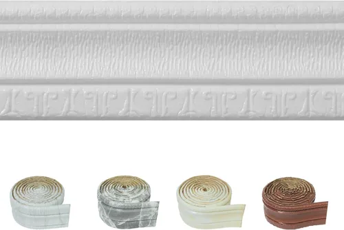 Vista 13 de Moldura de espuma autoadhesiva de 90 x 3.1 pulgadas, borde de papel tapiz de corona flexible, líneas de bordes de pared 3D, base de pared de espuma
