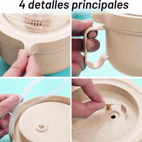 Vista 6 de Tazas para sopa de microondas con tapas, tazón de ramen para microondas de 28.7oz con tapa, diseño mejorado de agarre fácil para llevar contigo