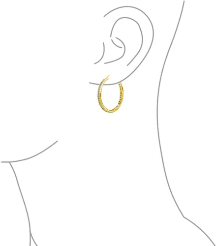 Vista 3 de Elegantes aretes de aro grandes y delgados para mujer, diseño de circonita cúbica, color negro y blanco y negro de 14 quilates, plata de ley 925