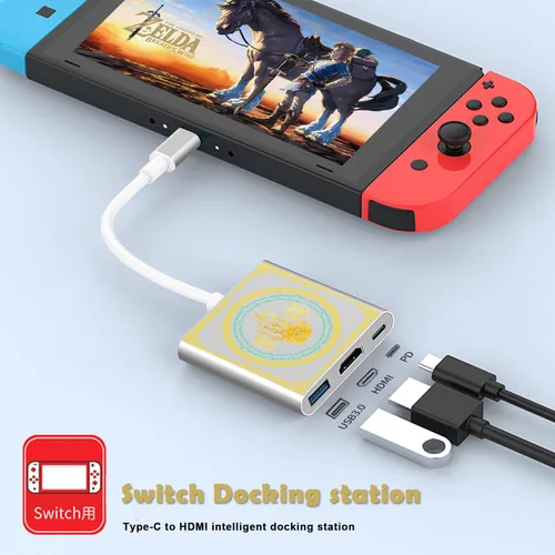 Vista 6 de Switch Docking Station for Nintendo Switch,Portable Switch Dock with HDMI TV USB 3.0 Port and USB C for with Nintendo Switch OLEDSteam DeckMacBook