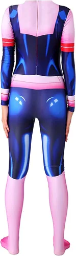 Vista 3 de Uraraka Ochako - Overol para cosplay de anime MHA para mujer, para fiesta de Halloween