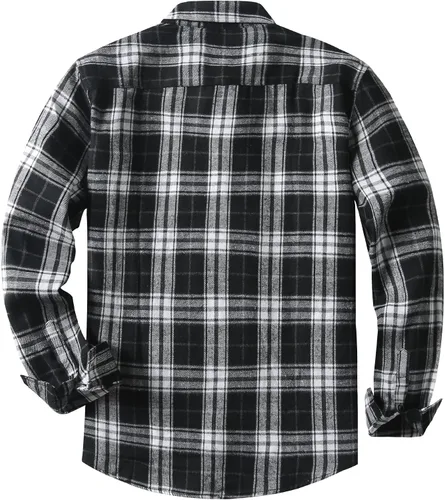 Vista 2 de JMIERR - Camisas de manga larga con botones para hombre, camisa informal de franela de algodón