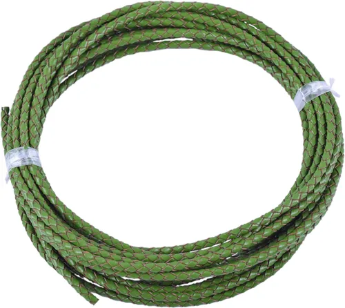 Vista 54 de 2 yardas 8.0mm Cordón redondo de cuero trenzado auténtico marrón antiguo para corbata de bolo