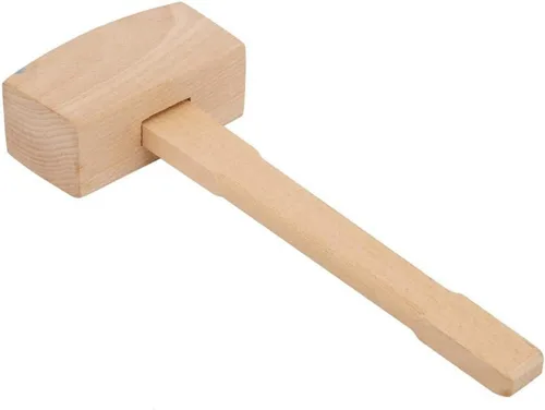 Vista 7 de Mazo de madera de haya de 13.8", martillo de hielo manual, Mazo de tallado de carpintería maciza, Herramienta de mano para carpintería