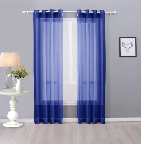 Vista 20 de Interior Trends Ariana - Juego de 2 cortinas de gasa transparente totalmente cosida con ojales (63 pulgadas de largo, beige)