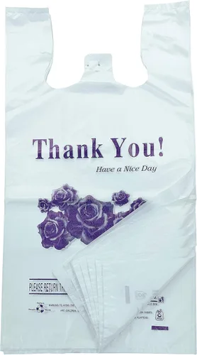 Vista 3 de R Noble Bolsas de plástico desechables reutilizables con diseño de flores moradas de 12 a 23 y 7 pulgadas, 200 unidades, 17 micrófonos