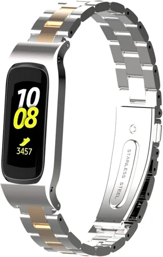 Vista 11 de Correa de reloj de metal compatible con Samsung Galaxy Fit2 SM-R220 de acero inoxidable con marco protector de caja de repuesto para Fit 2 SM-R220