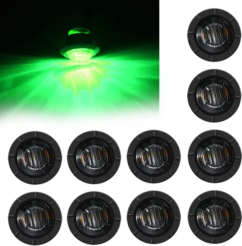 Vista 17 de Luz LED Purishion de 10 x 3/4 pulgadas. Luz redonda para faro delantero y trasero, luz indicadora para camión, coche, remolque, furgoneta, caravana