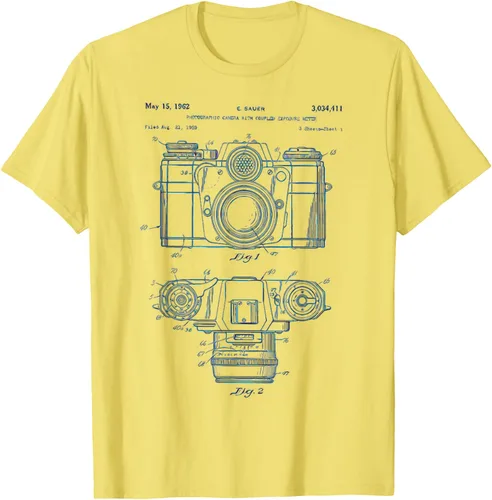 Vista 27 de Fotografía amante regalo cámara vintage esquema camiseta Negro