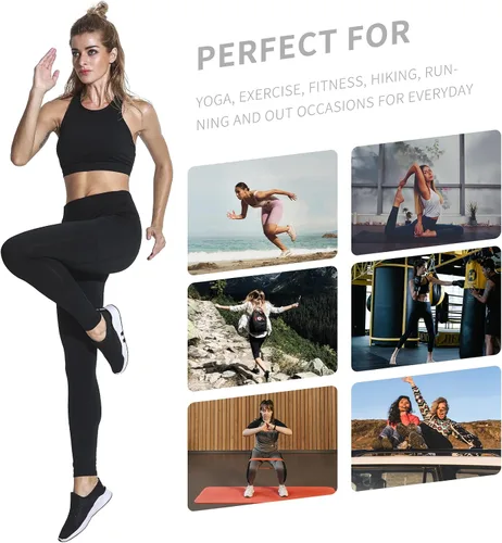 Vista 5 de AMORUN Pantalones de yoga para mujer leggings de entrenamiento de cintura alta con bolsillos leggings para mujer control de abdomen paquete de 2