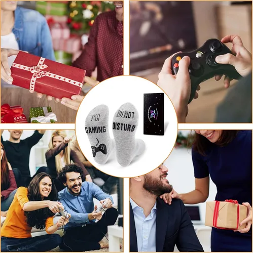 Vista 6 de Calcetines de juegos Do Not Disturb, calcetines para jugadores, regalos divertidos para adolescentes, niños, hombres, mujeres, padre, papá, banda