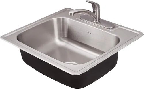 Vista 2 de American Standard 22SB.6252283S.075 Colony Top Mount Ada 25x22 Solo Tazón Acero Inoxidable 3 Agujeros Fregadero de Cocina