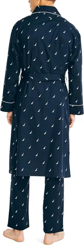 Vista 2 de Nautica - Bata de manga larga para hombre, ligera, 100% algodón