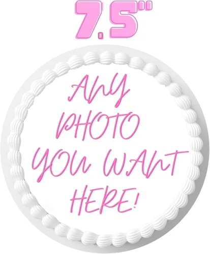 Vista 2 de Imagen de decoración comestible personalizada, haz tu propia imagen de pastel, cumpleaños personalizado (5 pulgadas)
