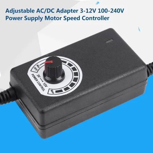 Vista 5 de Convertidor de CA a CC 110V-240V a 3-12V Adaptador de corriente 2A con enchufe de EE. UU. para ventilador eléctrico, motor de taladro, control