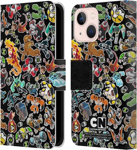 Vista 7 de Head Case Designs Officially Licensed Ben 10: Animated Series Alien Graphics Leather Wallet Case Compatible with Apple iPhone 13 Mini
