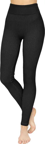 Vista 3 de ALWAYS Leggings de yoga de algodón para mujer, cintura alta, suaves, transpirables, elásticos, acanalados