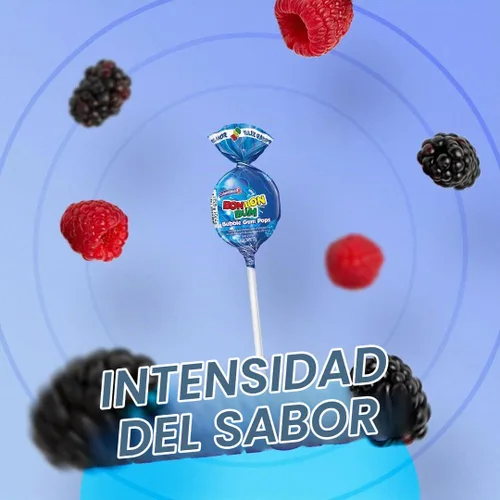 Vista 7 de Colombina Bon Bon Bum - Paletas con centro de chicle, sabor a explosión de bayas, paletas surtidas envueltas individualmente, golosinas
