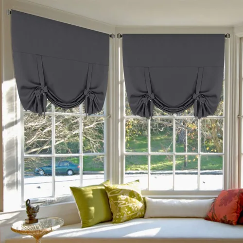Vista 17 de H.Versailtex Estor Enrollable Borgoña para Ventana Pequeña con Aislamiento Térmico de Ahorro de Energía Panel de Cortina Corta con Bolsillo