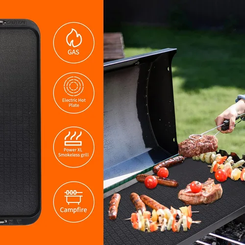Vista 7 de Plancha plana para estufa, sartén antiadherente, parrilla superior para estufa, 14.96 x 8.66 pulgadas, funciona con Power XL, Chefman, Carl Schmidt