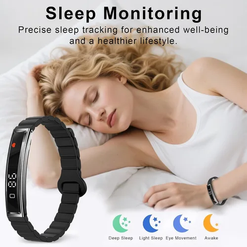 Vista 5 de Efolen Pulsera inteligente para mujeres, rastreador de fitness ultraligero con monitor de frecuencia cardíaca/oxígeno en sangre/sueño/podómetro