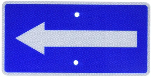 Vista 4 de NMC TMA5G Señal de tráfico con flecha derecha, 6 pulgadas de largo x 12 pulgadas de alto, aluminio 0.040, blanco sobre azul