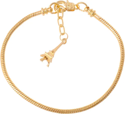 Vista 4 de RUBYCA 10 unids 9 "cierre de langosta Torre Eiffel París colgante serpiente cadena europea encanto pulsera tono oro