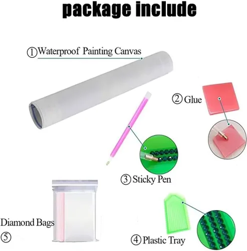 Vista 6 de Kits de pintura de diamantes de ciervo del bosque para adultos, kit de pintura por números para adultos, kits de arte de diamantes para adultos